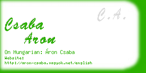 csaba aron business card